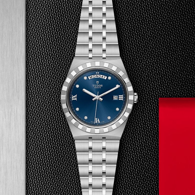 Royal Date Day 41mm, Steel Case, Blue Dial, , hi-res