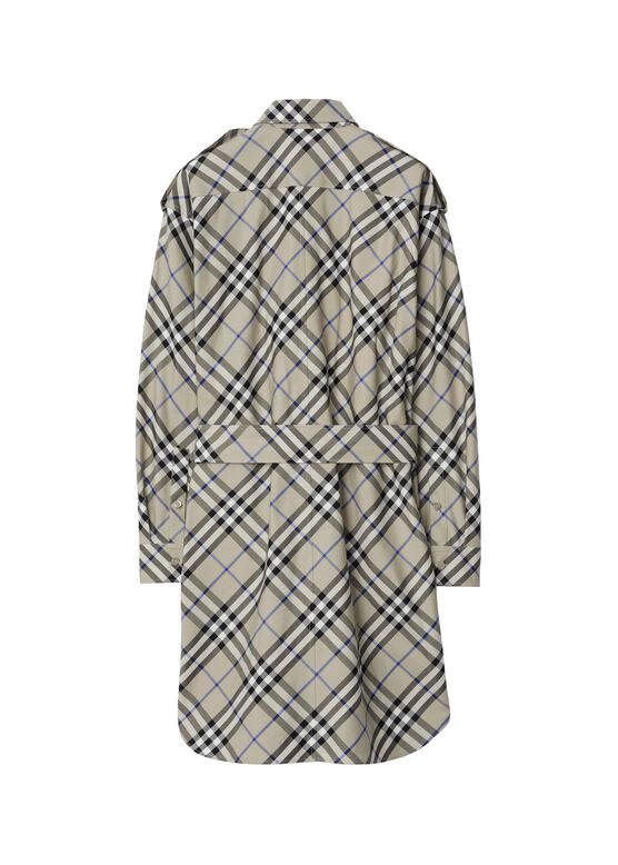 Check Cotton Shirt Dress, , hi-res