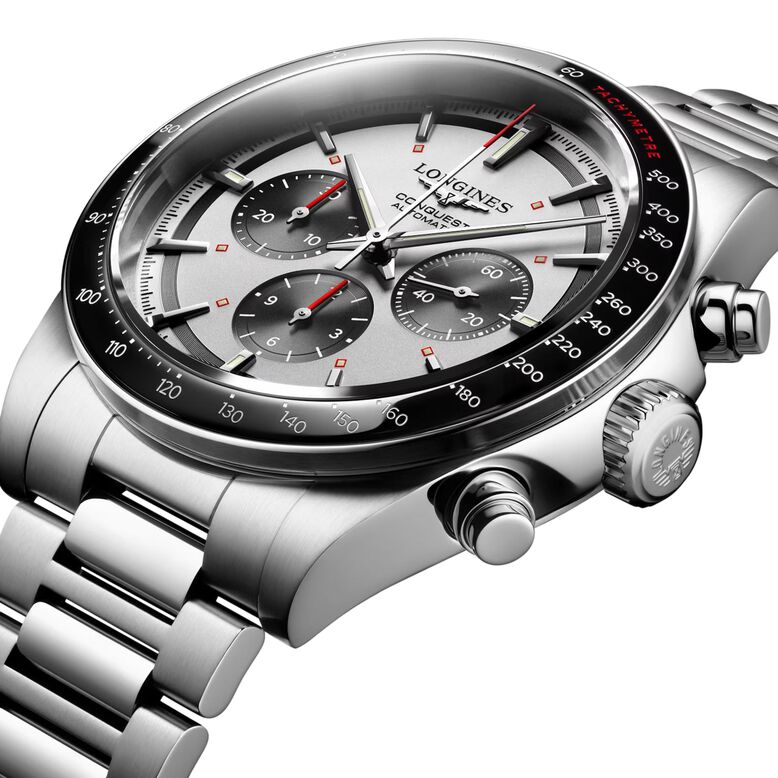 Conquest Chronograph 42mm Mens Watch Silver, , hi-res