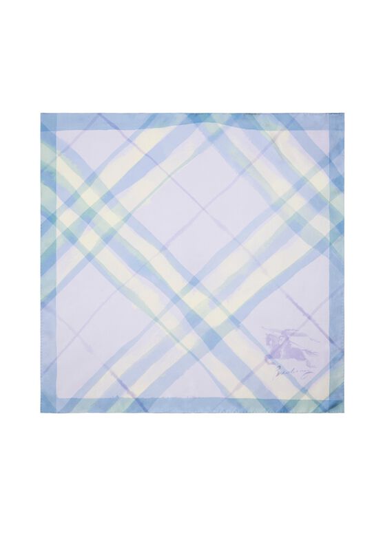 Watercolour Check Silk Scarf, , hi-res