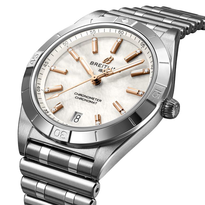 Chronomat Automatic 36 Stainless Steel Mother of Pearl Watch, , hi-res
