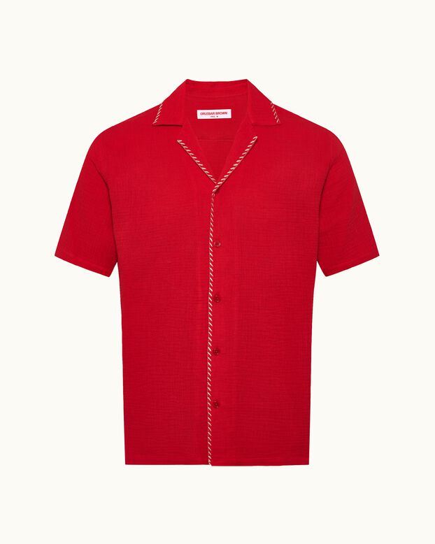 Maitan Edge Stitch Vermillion, , hi-res
