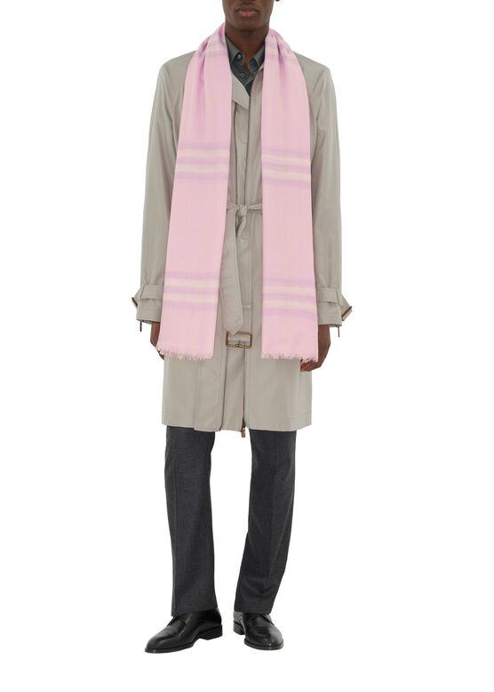 Wide Check Wool Scarf, , hi-res