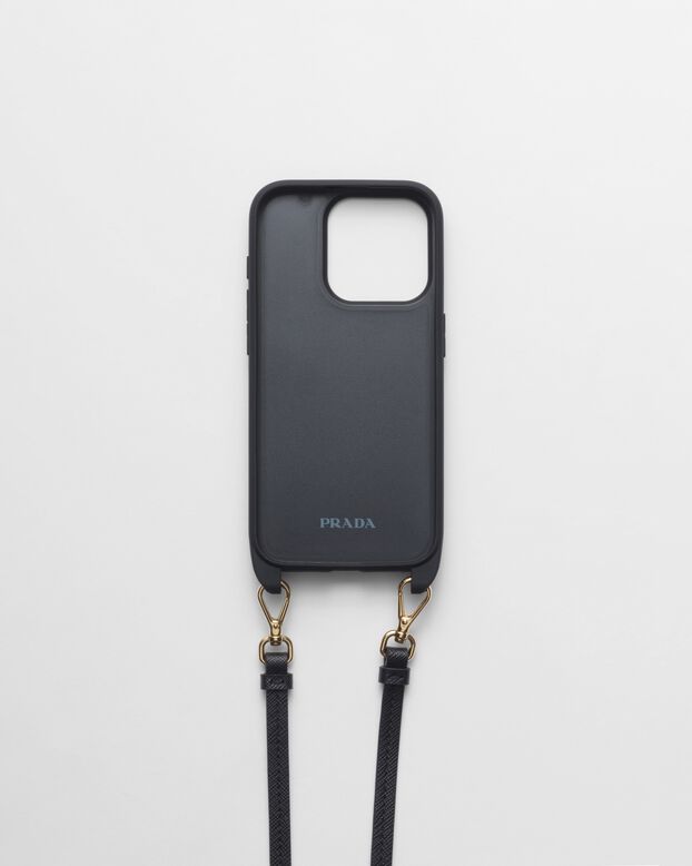 Saffiano leather cover for iPhone 15 Pro, , hi-res