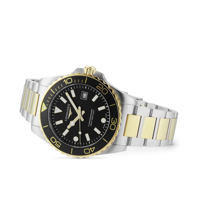 HydroConquest Quartz 42mm Mens Watch Bi-Colour Black, , hi-res