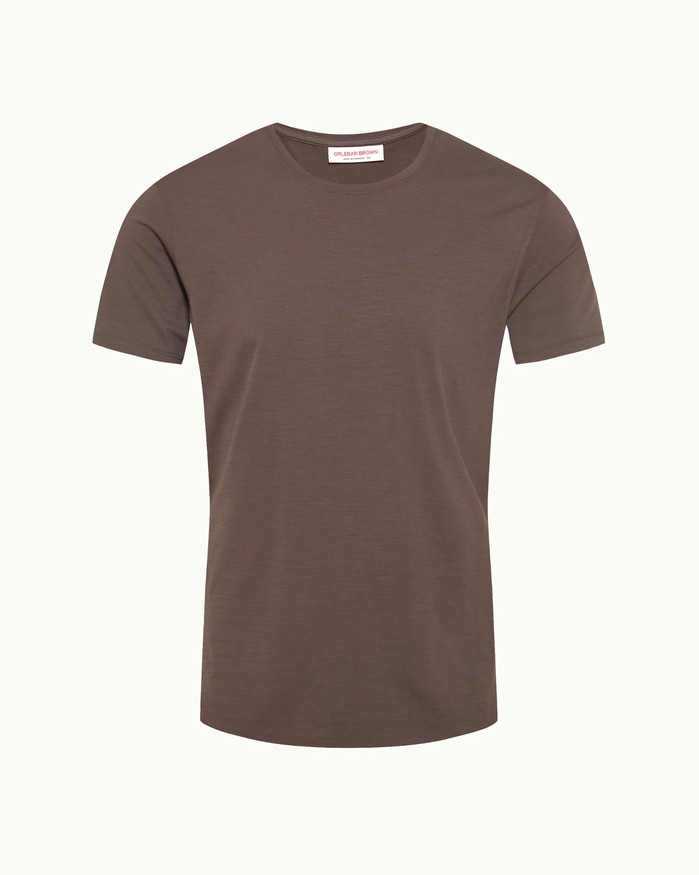 Orlebar Brown ObT Lux Merino Morel Brown Tops Heathrow Reserve & Collect