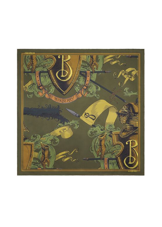 Etched Knight Silk Scarf, , hi-res