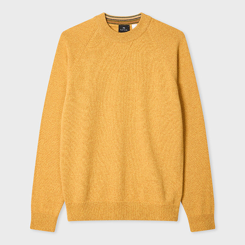 Mustard Yellow Merino Wool Sweater, , hi-res