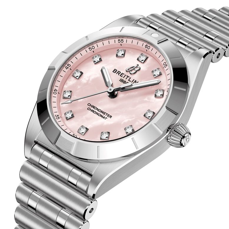 Chronomat 28mm Ladies Watch Pink Mother Of Pearl, , hi-res