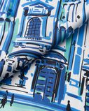 Pittoresque Milan print silk foulard 90x90, , hi-res