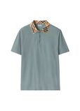 Check Collar Cotton Polo Shirt, , hi-res