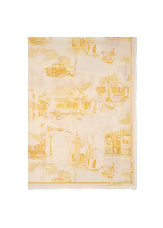 London Landmarks Wool Silk Scarf, , hi-res