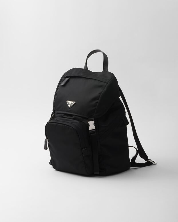 Re-Nylon and Saffiano leather backpack, , hi-res