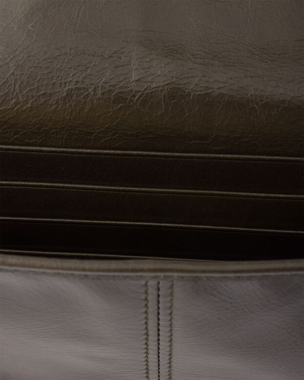 Leather wallet with shoulder strap, , hi-res