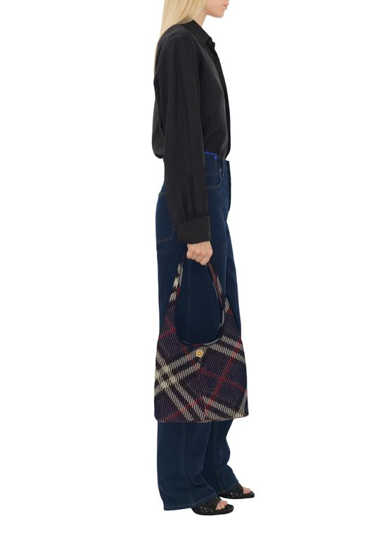 Small Check Knitted Shoulder Bag, , hi-res