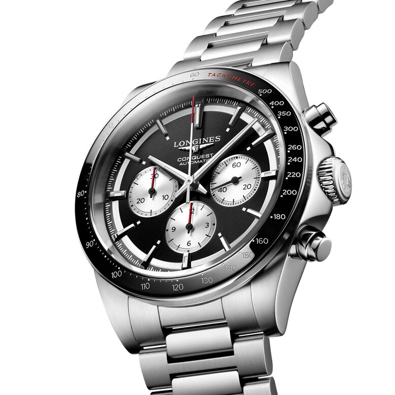 Conquest Chronograph 42mm Mens Watch Black, , hi-res