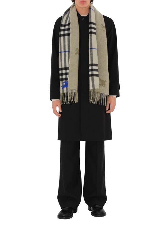 Reversible Check Cashmere Scarf, , hi-res