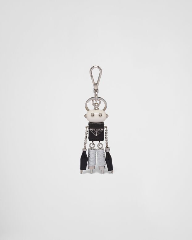 Saffiano leather Robot bag charm, , hi-res