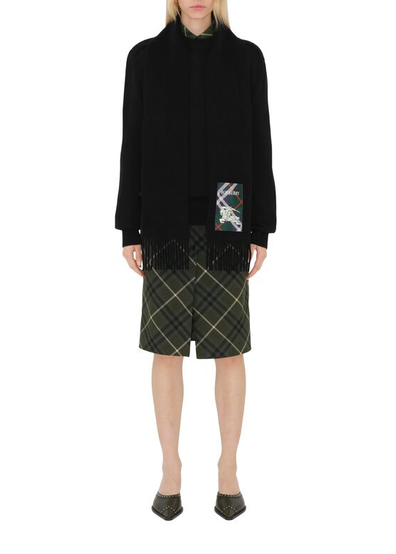 Check Label Cashmere Scarf, , hi-res