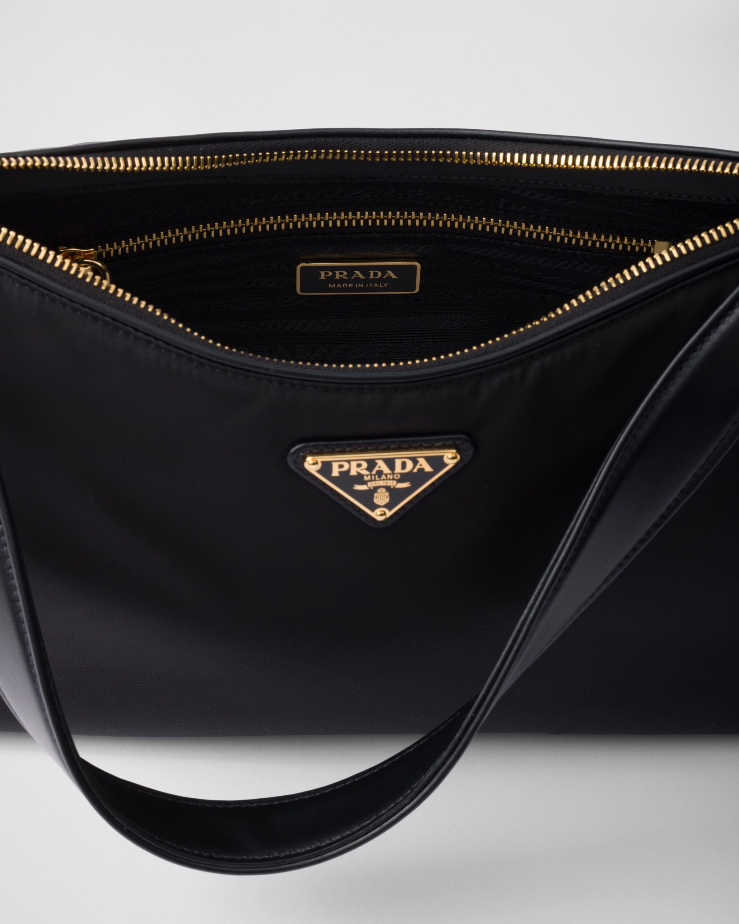 Prada Prada Aimée large Re-Nylon and leather shoulder bag Prada Prada Aimée large Re-Nylon and leather shoulder bag