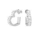 Matrix Heart Hoop Earrings - White Rhs
