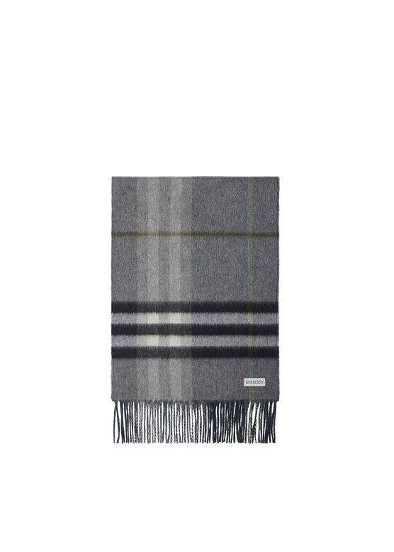 Reversible Contrast Check Cashmere Scarf, , hi-res