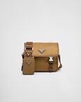 Re-Nylon and Saffiano leather shoulder bag