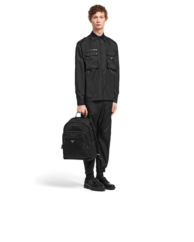 Re-Nylon and Saffiano leather backpack, , hi-res