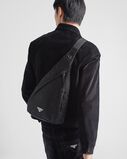 Re-Nylon and leather backpack, , hi-res