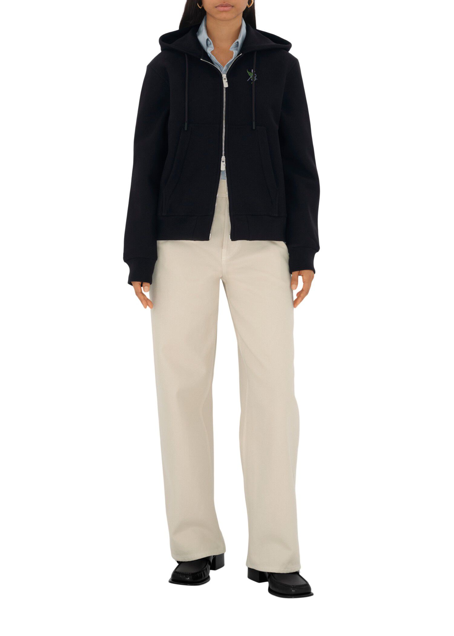 Burberry Thistle Logo Cotton Blend Zip Hoodie Tops | Heathrow