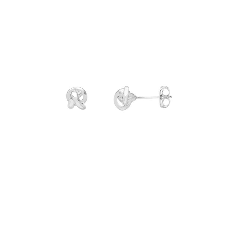 Knot Stud Earrings Silver Plated, , hi-res