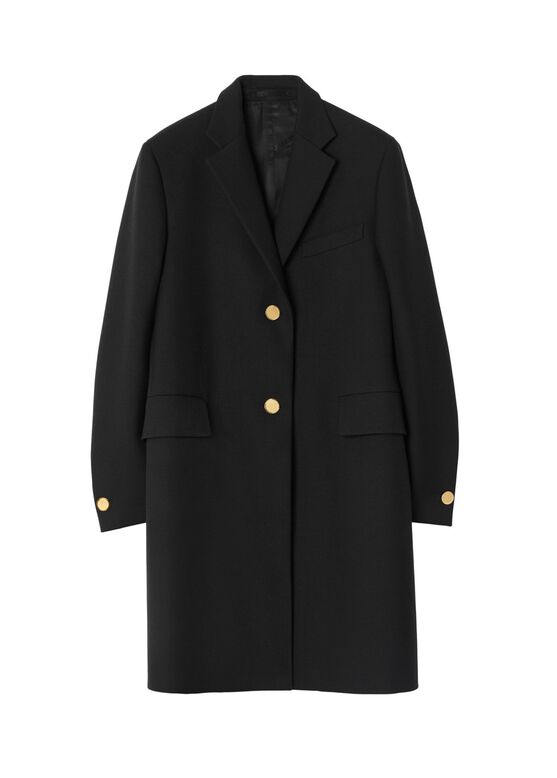 Wool Blend Tailored Coat, , hi-res