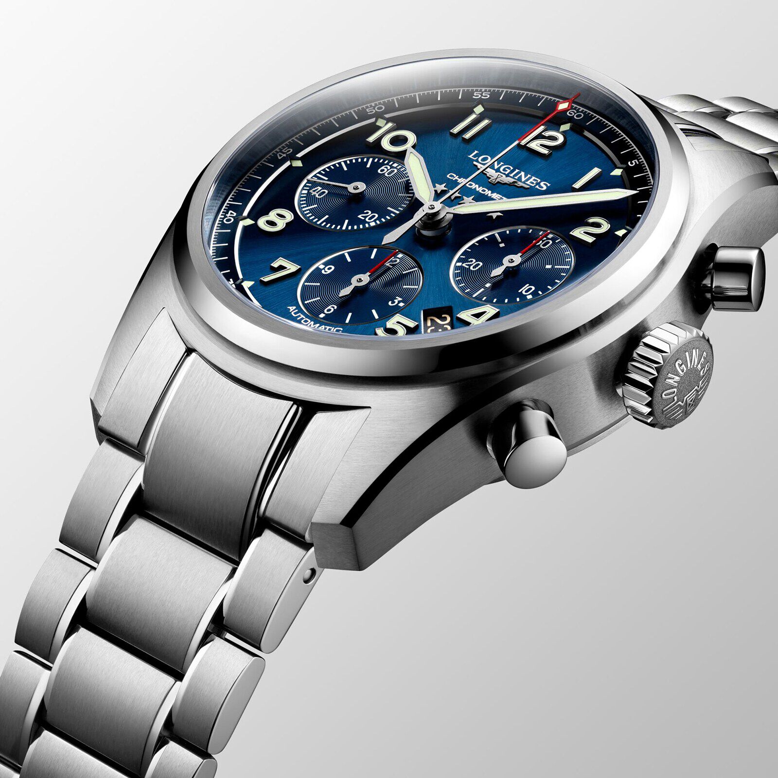 Longines Spirit 42mm Mens Watch Fine Watches Heathrow Reserve Collect