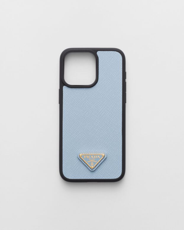 Saffiano leather cover for iPhone 15 Pro Max, , hi-res