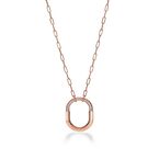 Tiffany Lock Pendant in Rose Gold with Diamonds, Medium