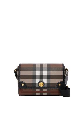 Exaggerated Check and Leather Note Bag