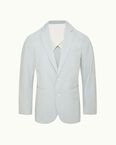 Garret Italian Seersucker Wave Blue/White Sand Stripe
