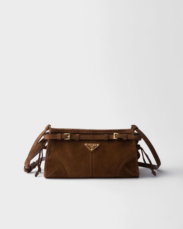 Prada Bonnie small suede shoulder bag, , hi-res