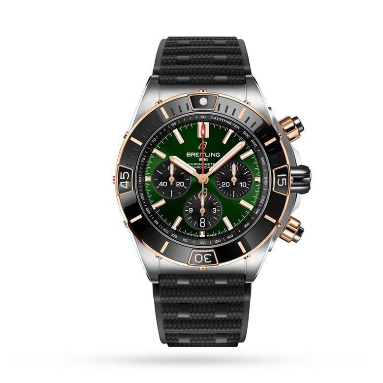 Super Chronomat B01 44 Stainless Steel &amp; 18k Red Gold Rubber Strap Watch, , hi-res