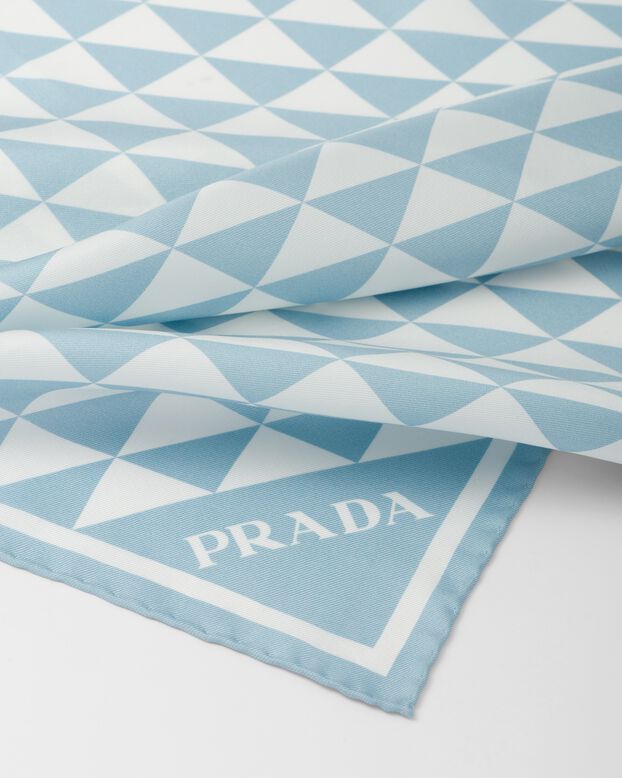 Printed silk twill scarf 55x55, , hi-res