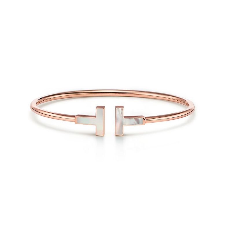 Tiffany T Wire Bracelet in Rose Gold with Mother-of-pearl, , hi-res