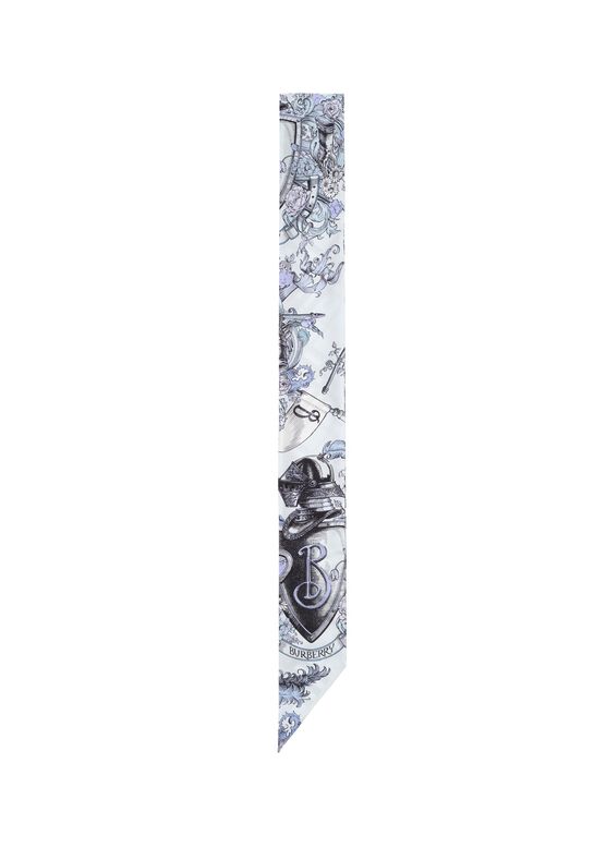 Skinny Reversible Etched Knight Silk Scarf, , hi-res