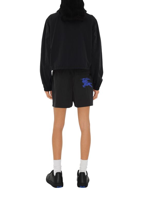 Cropped Nylon Hooded Jacket, , hi-res