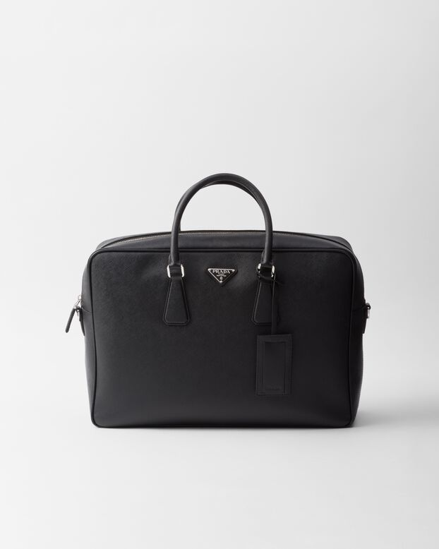 Saffiano leather briefcase, , hi-res