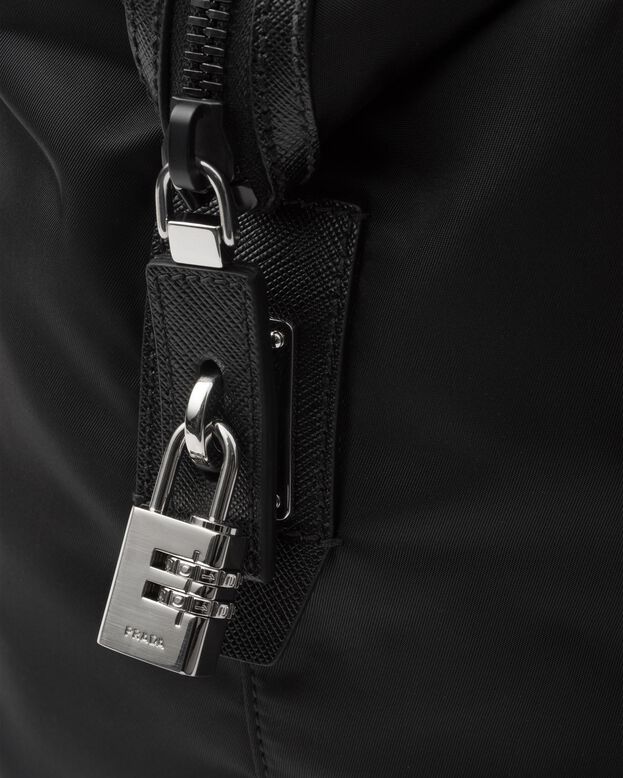 Re-Nylon and Saffiano leather duffle bag, , hi-res