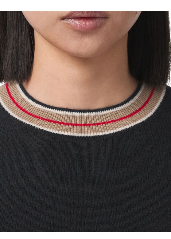 Stripe Collar Cashmere Sweater, , hi-res