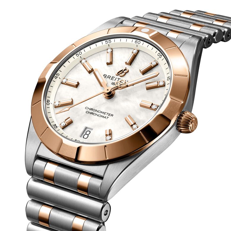 Chronomat 32 Stainless Steel &amp; 18k Red Gold Watch, , hi-res
