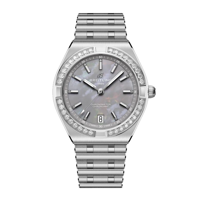 Chronomat Automatic 36mm Ladies Watch Grey Mother Of Pearl, , hi-res