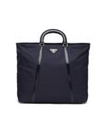 Large nylon and leather tote, , hi-res