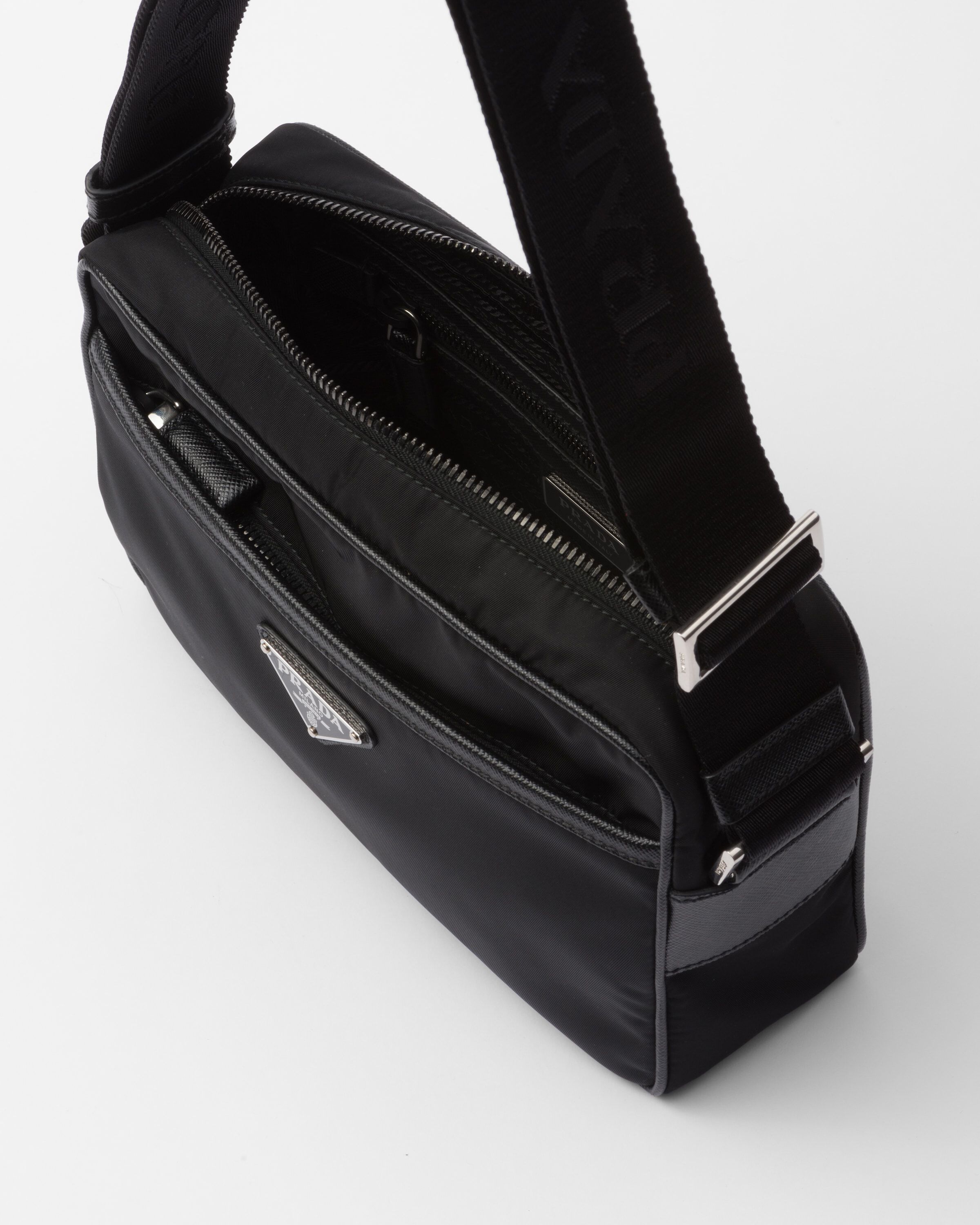 Re Nylon and Saffiano shoulder bag